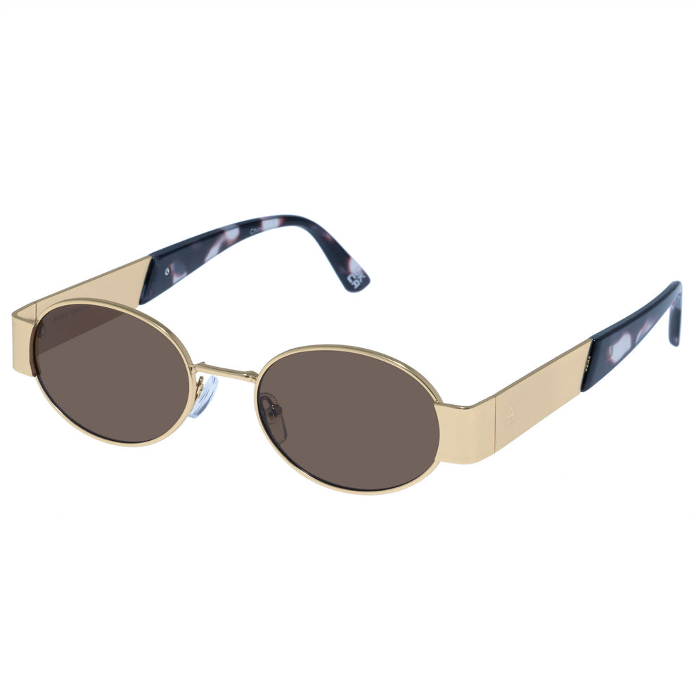 Mars-Satin Gold Vintage Tort Sunglasses