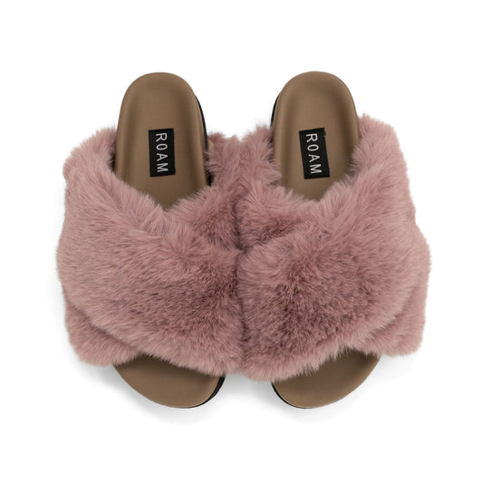 Roam Cloud Slippers Rose Faux Fur