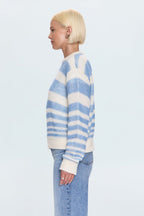 MOA Stripped Bubble Sweater- Blue Stripe