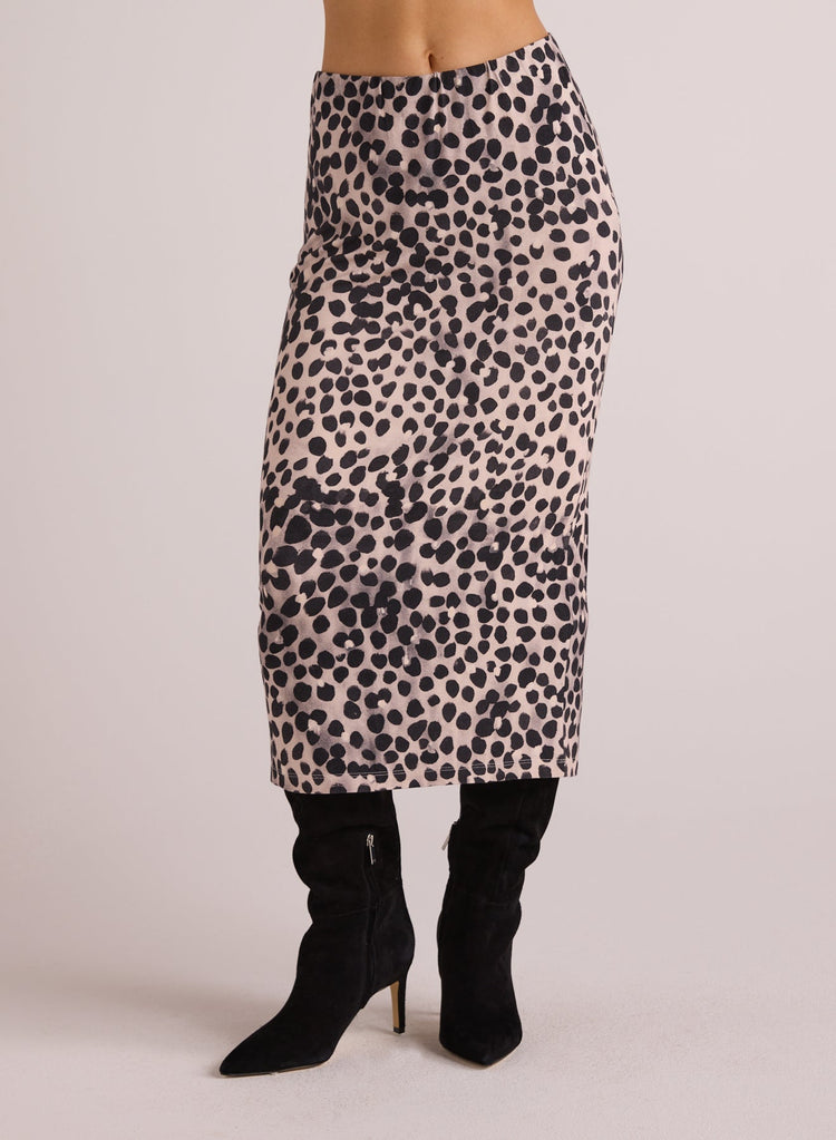 Bella Dahl Clean Waist Straight Skirt - Winter Spots Print