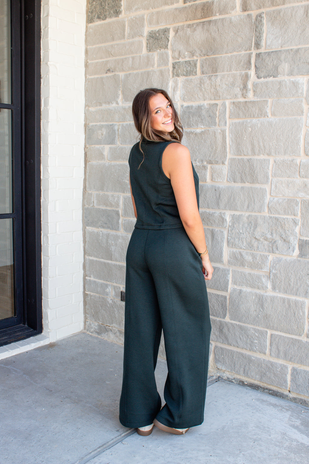Shawl Collar Half Zip Jumpsuit