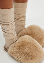 Free People Taupe Snowball Slipper