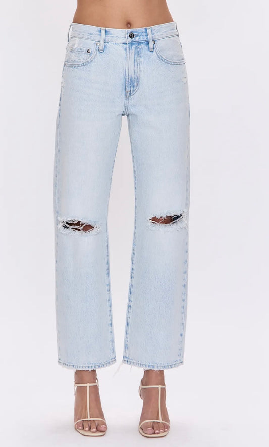 Pistola Lexi Mid Rise Bowed Straight Leg