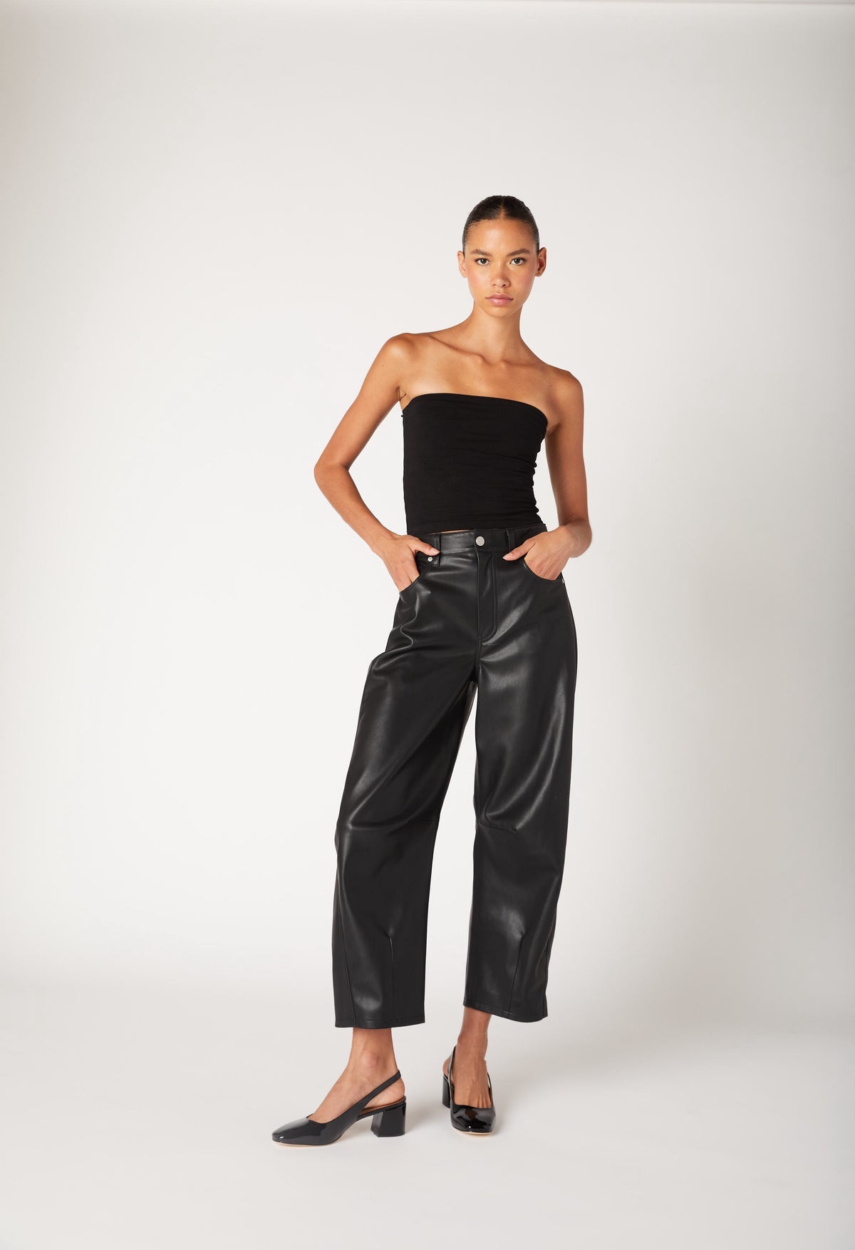 Blanknyc Vegan Leather Barrel Pant