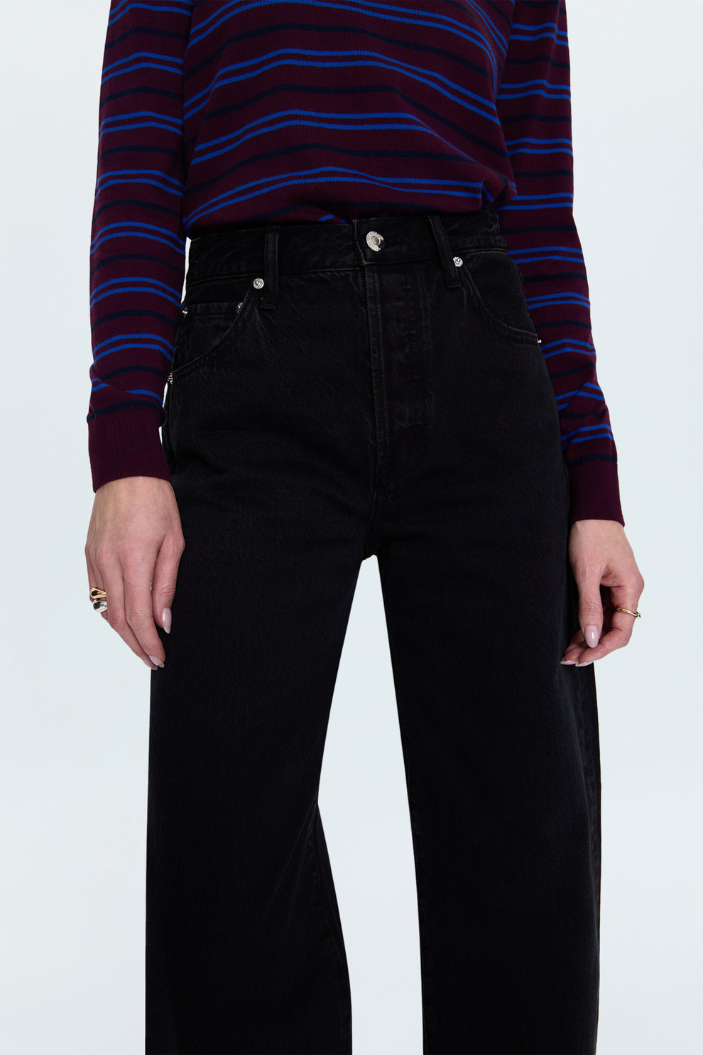 Tate High Rise Bowed Wide Leg