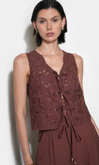 Faye Embroidered Tie Front
