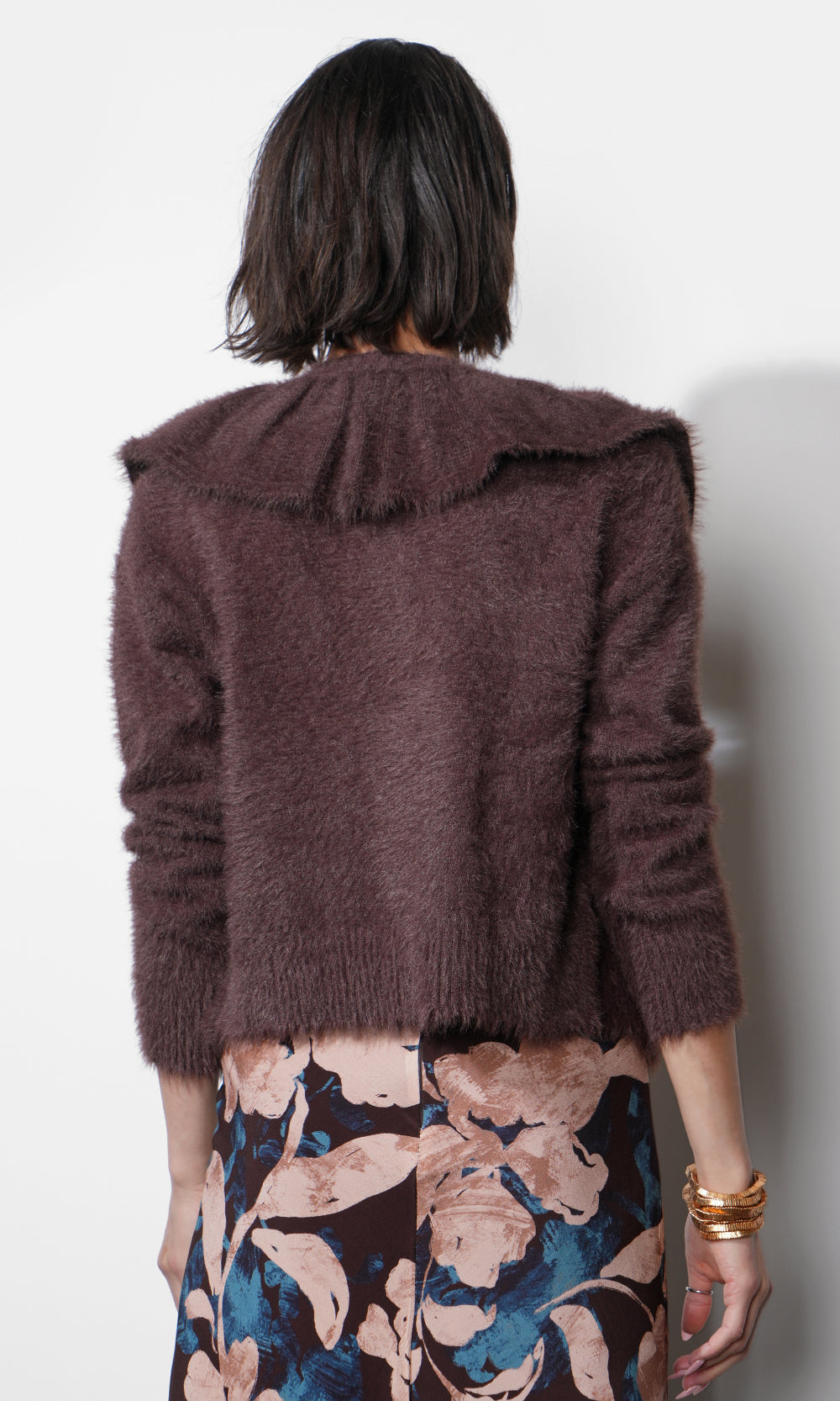 Everett Fuzzy Oversized Collar Cardigan
