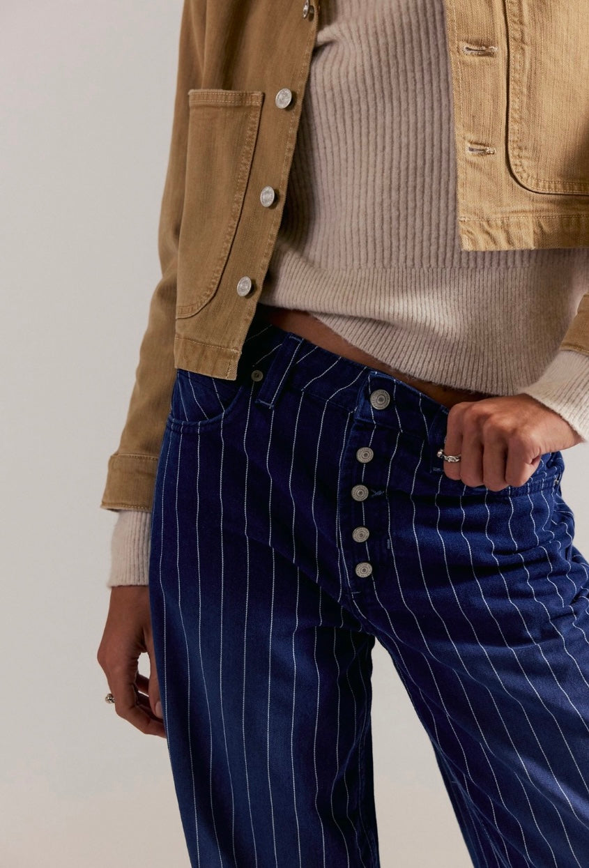 Nia Striped Boyfriend Jeans