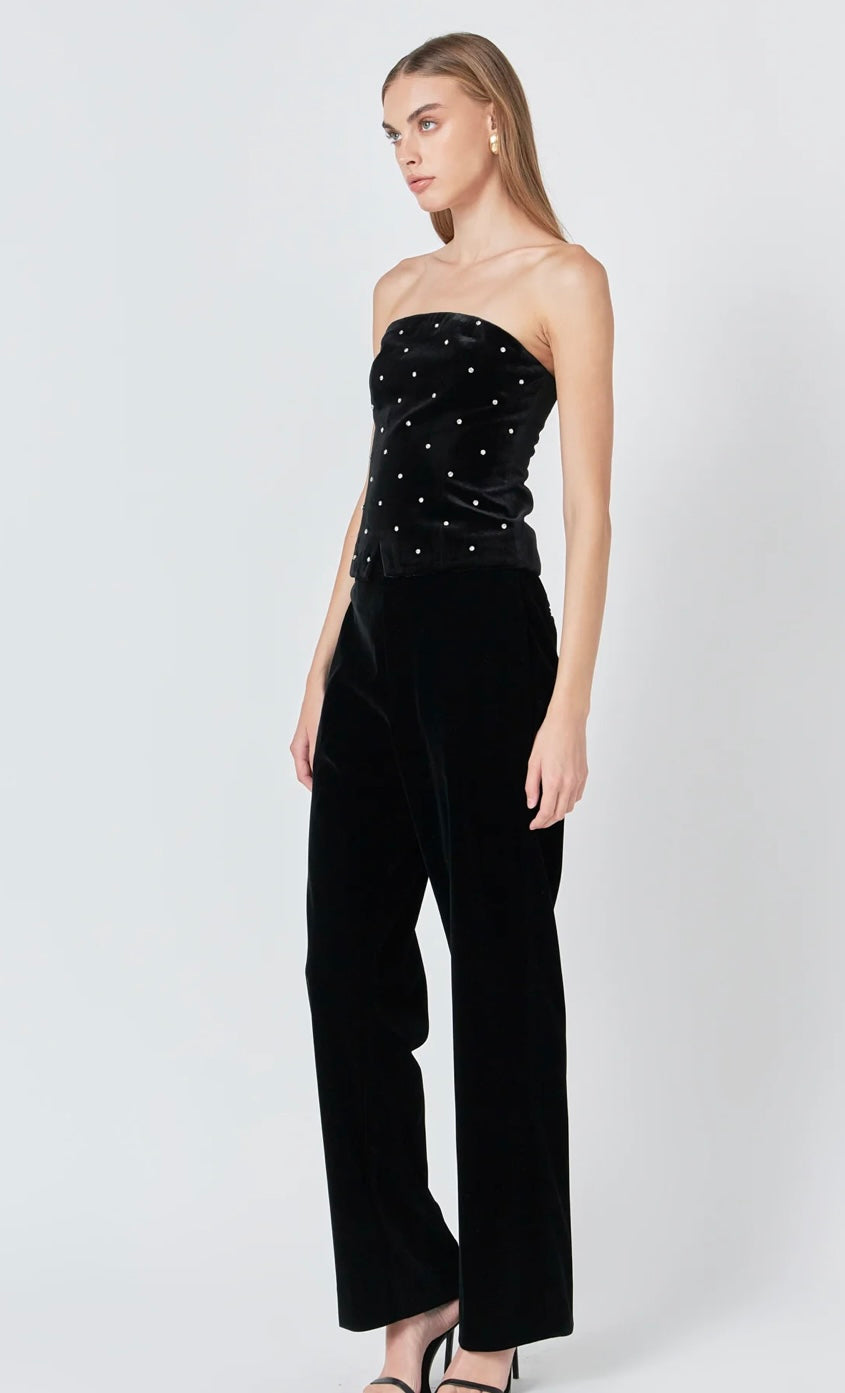 Endless Rose Velvet Rhinestone Bustier