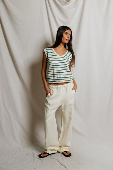 Joy Stripe French Terry Scoop Neck Stripe Tank