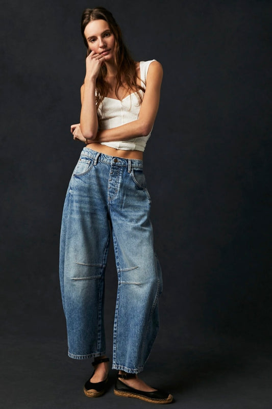 Free People Good Luck Mid-Rise Barrel