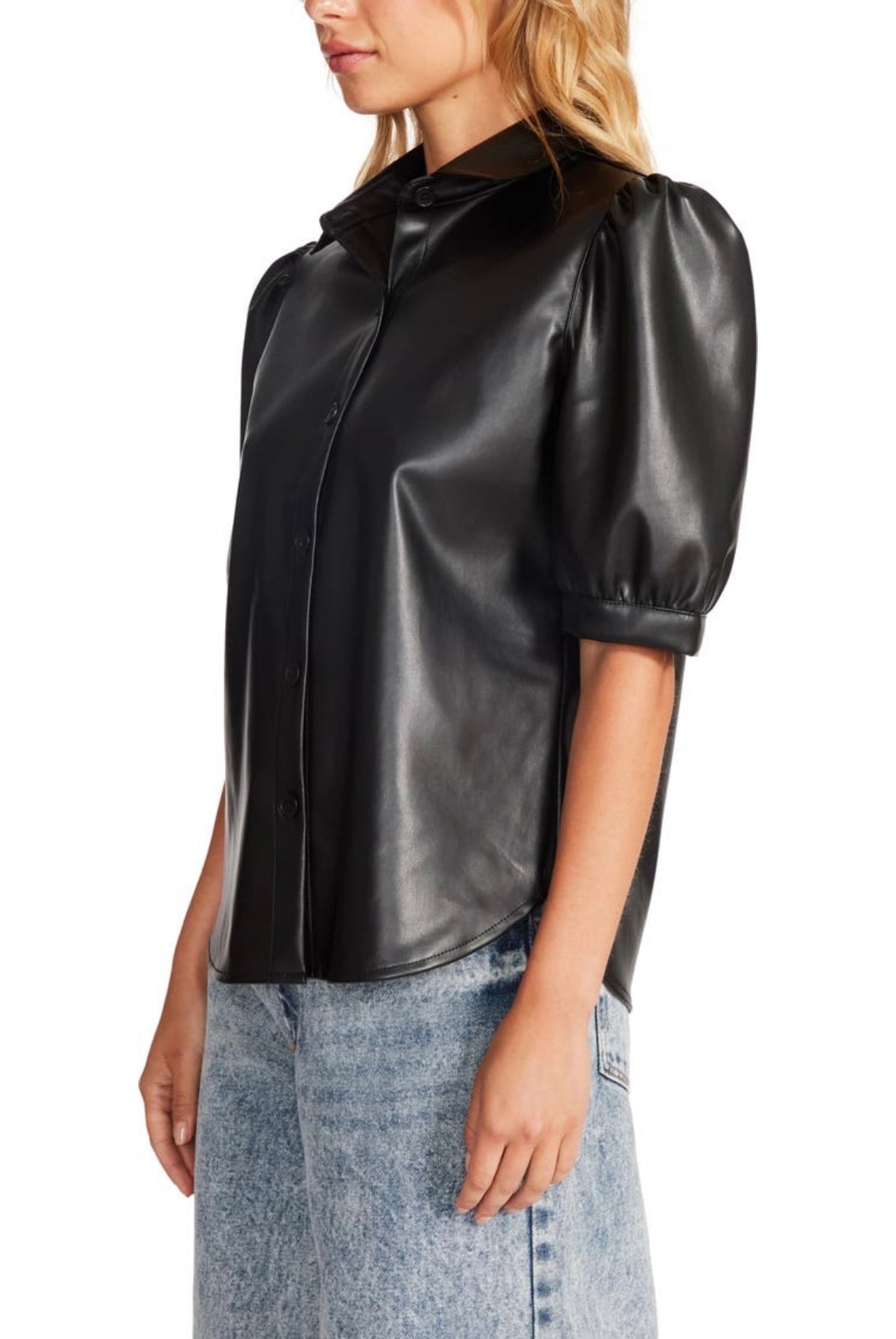 Virginia Faux Leather Top
