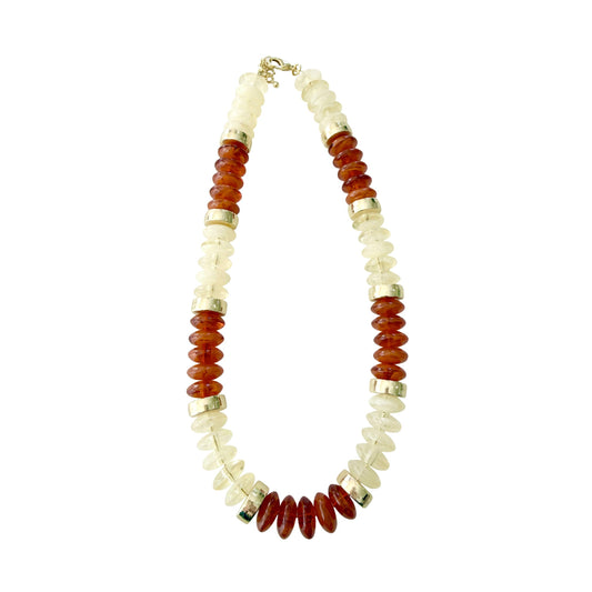Calloway Rust Beaded Disc Necklace