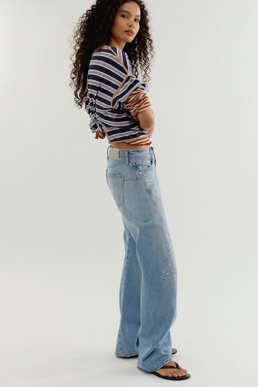 We The Free Fable Low-Rise Twisted Bowed Jeans