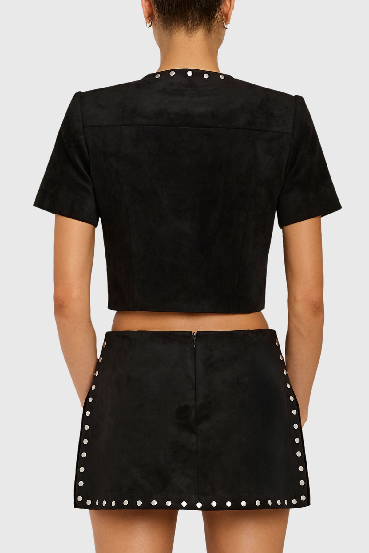 Braswell Suede Studded Top