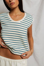Joy Stripe French Terry Scoop Neck Stripe Tank