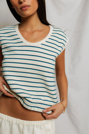 Joy Stripe French Terry Scoop Neck Stripe Tank