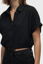 Drawstring Button Down