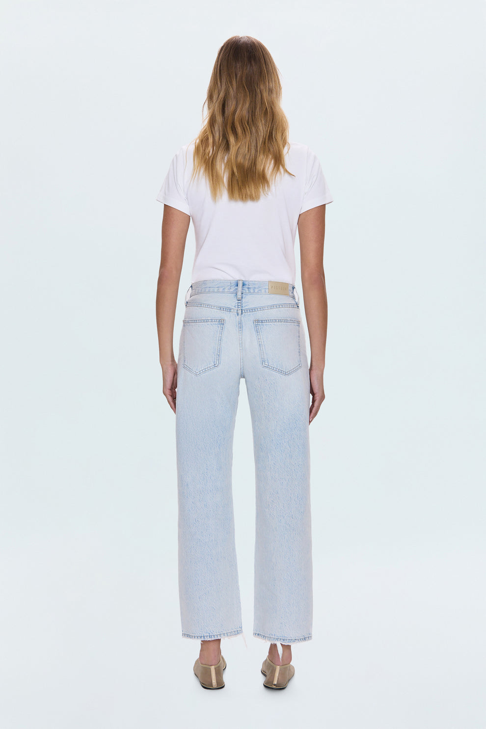 Pistola Lexi Mid Rise Bowed Straight Leg