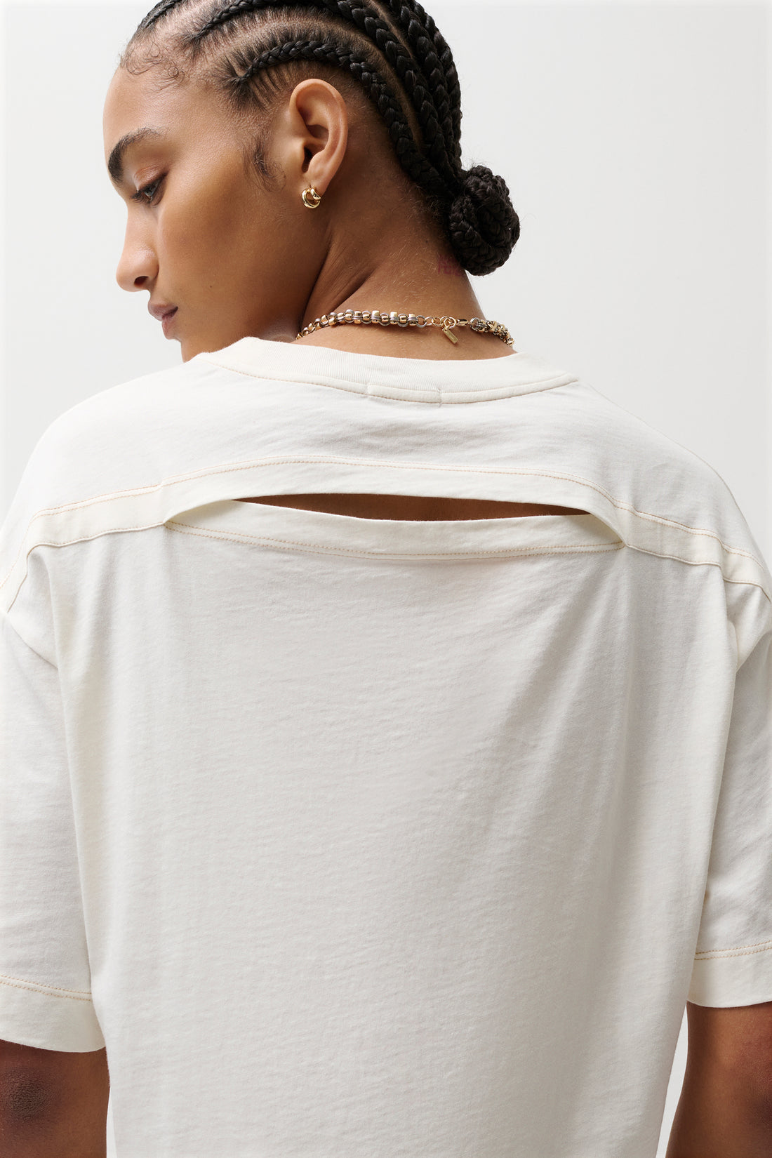 Mae Cropped Tee-Soft White