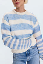 MOA Stripped Bubble Sweater- Blue Stripe