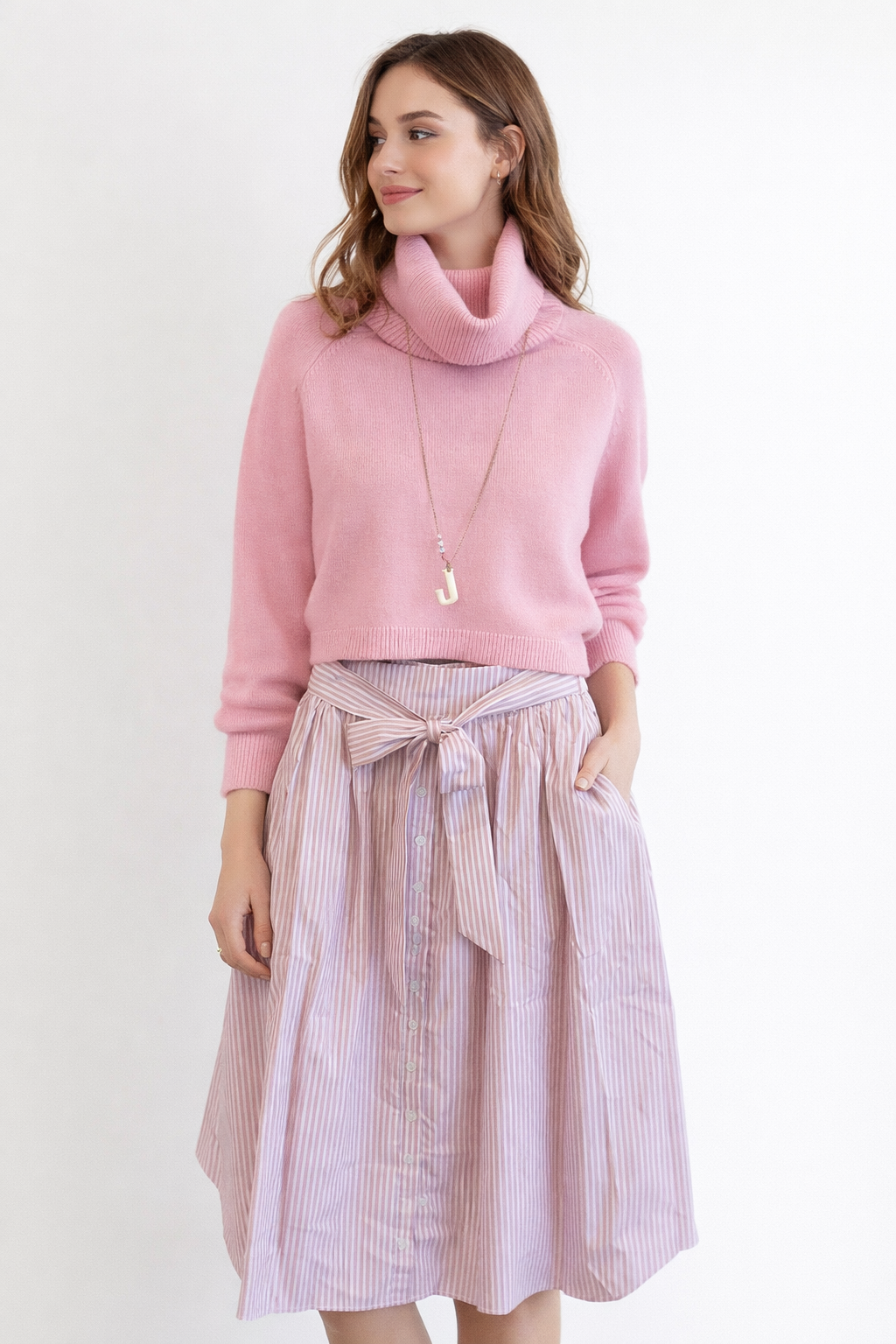 Chania Stripe Pink Skirt