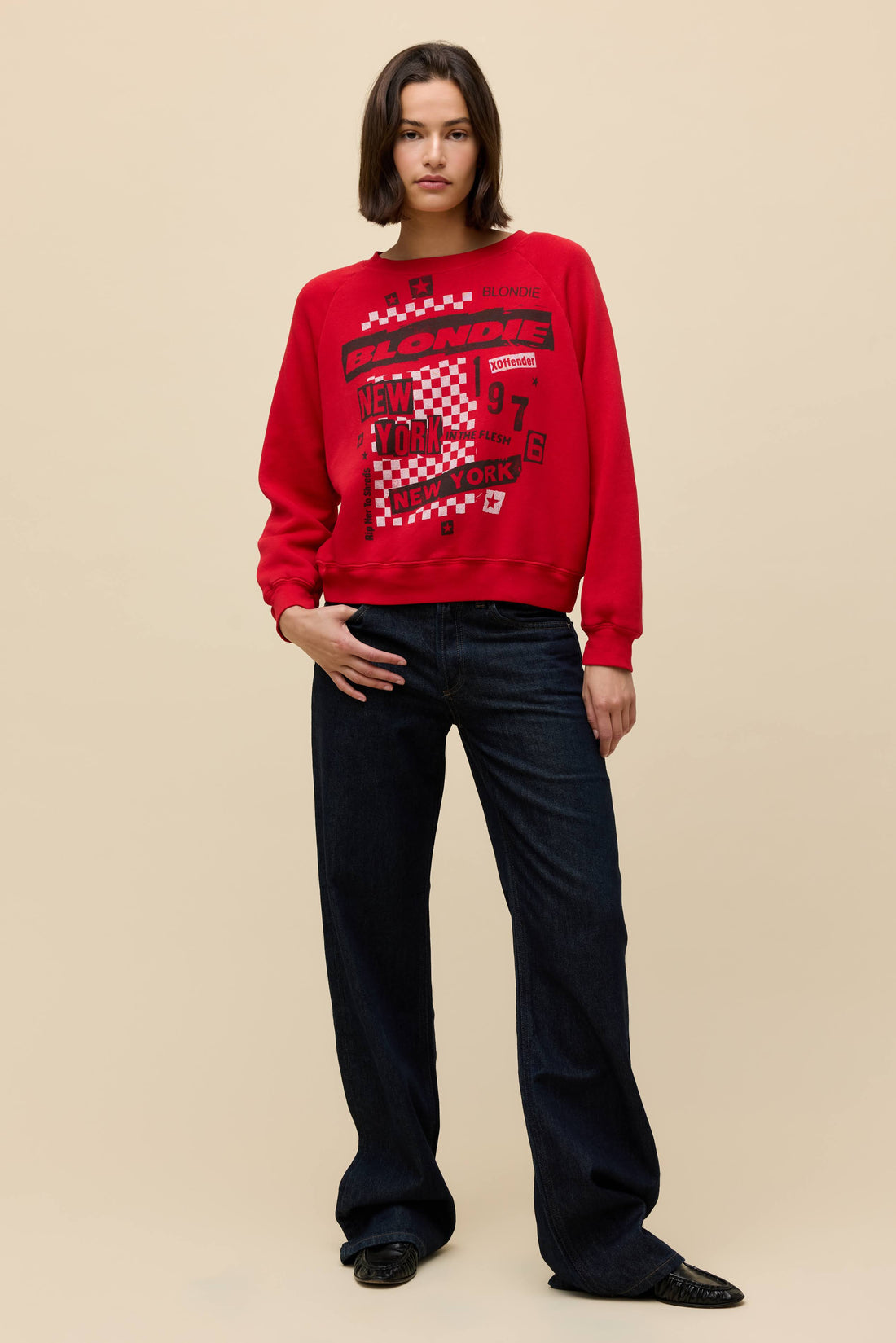 Blondie Self-titled Shrunken Raglan Sweatshirt