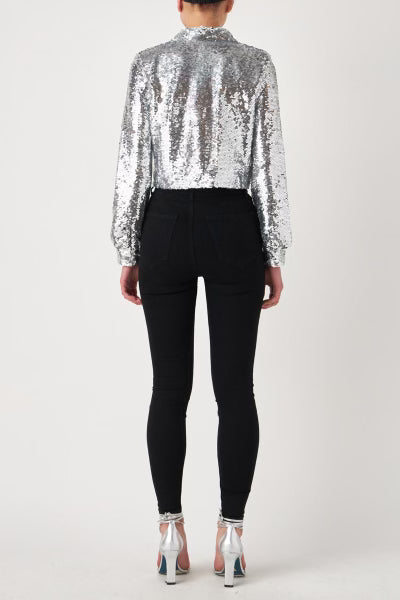 Sequins Cropped Shirt