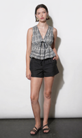 Evelyn Sleeveless Neck Drawstring Top