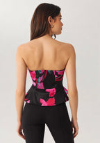 Heena Strapless Peplum Top by Hutch