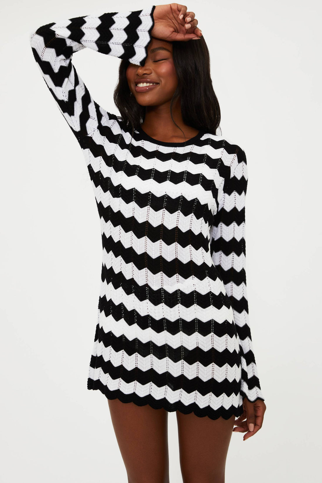 Beach Riot Libbi Dress Black & White Tides
