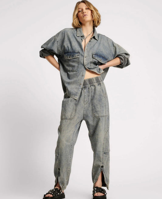 One+Teaspoon Blue Denim Flight Pants