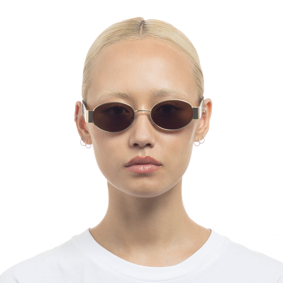 Mars-Satin Gold Vintage Tort Sunglasses