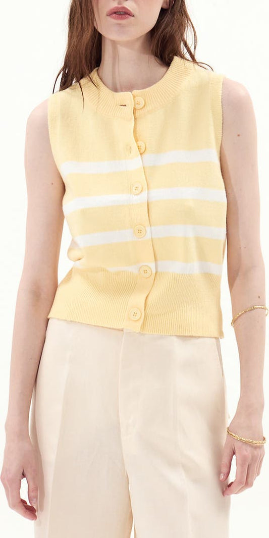 Coastal Stripe Sleeveless Knit Vest