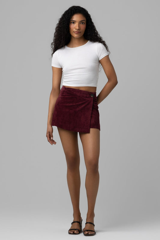 Wine O'Clock Suede Skort