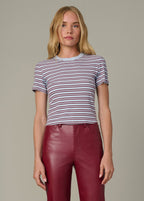 Joes Striped Baby Tee~Sky Syrah Stripe