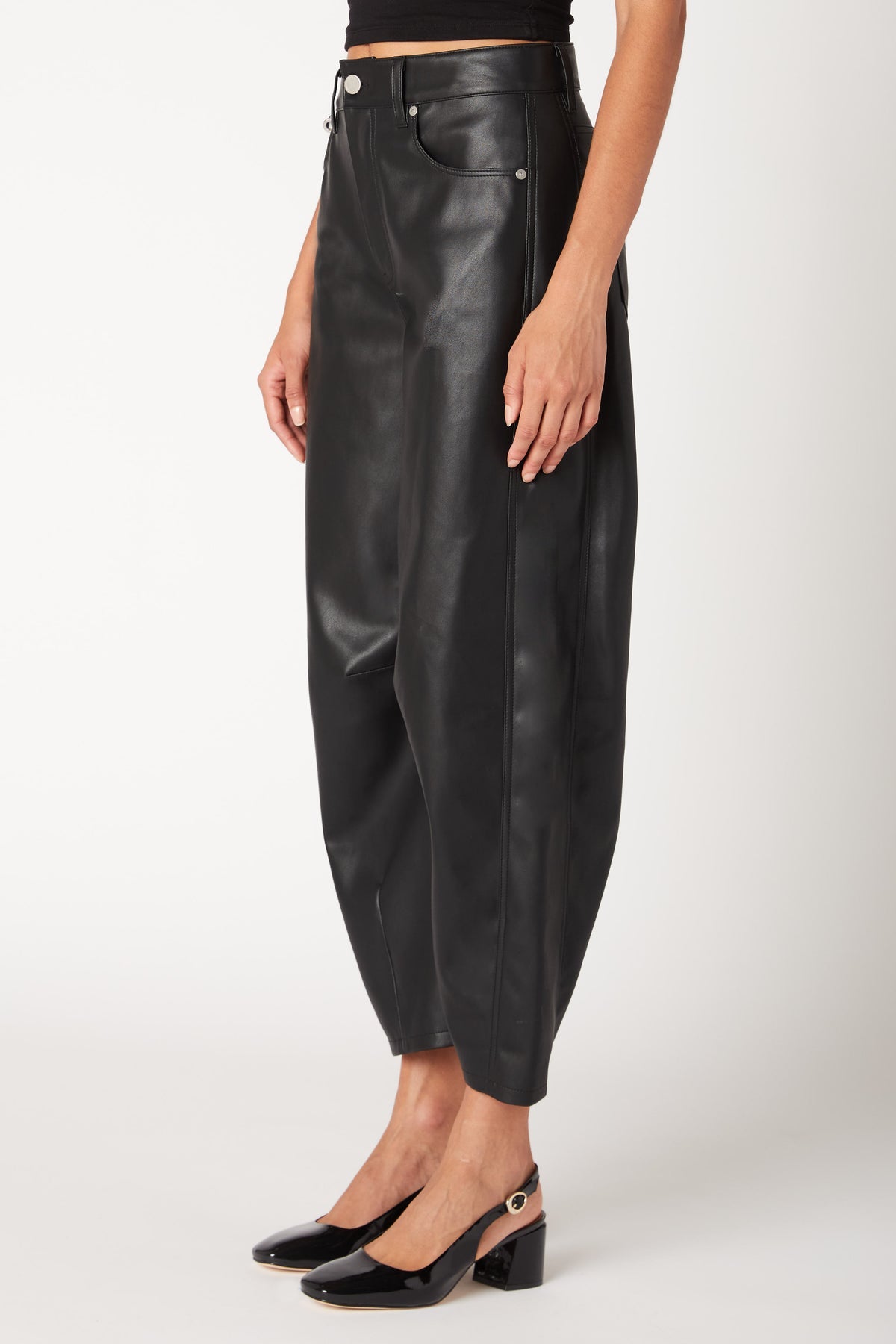 Blanknyc Vegan Leather Barrel Pant