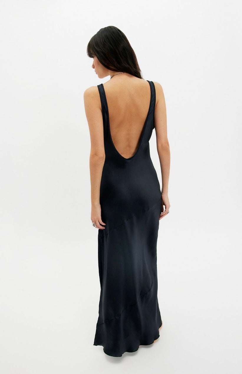 Simply the Best Maxi Slip Dress in Black