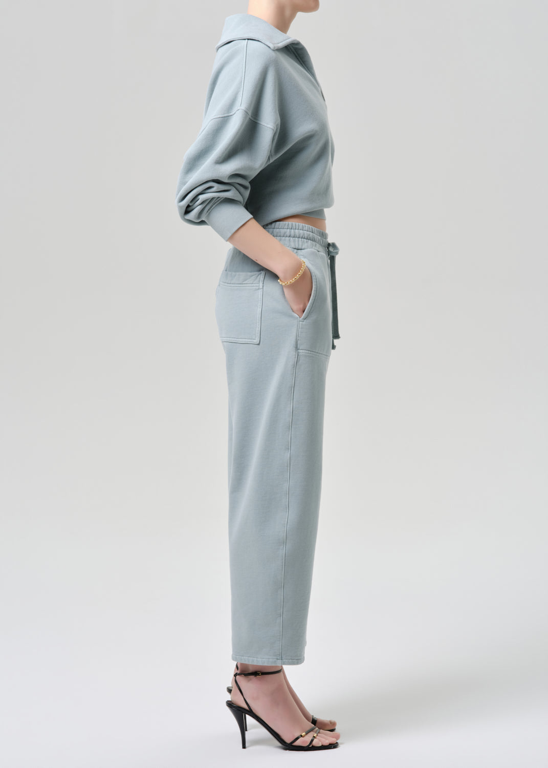 Freya Barrel Sweatpant In Sea Glass