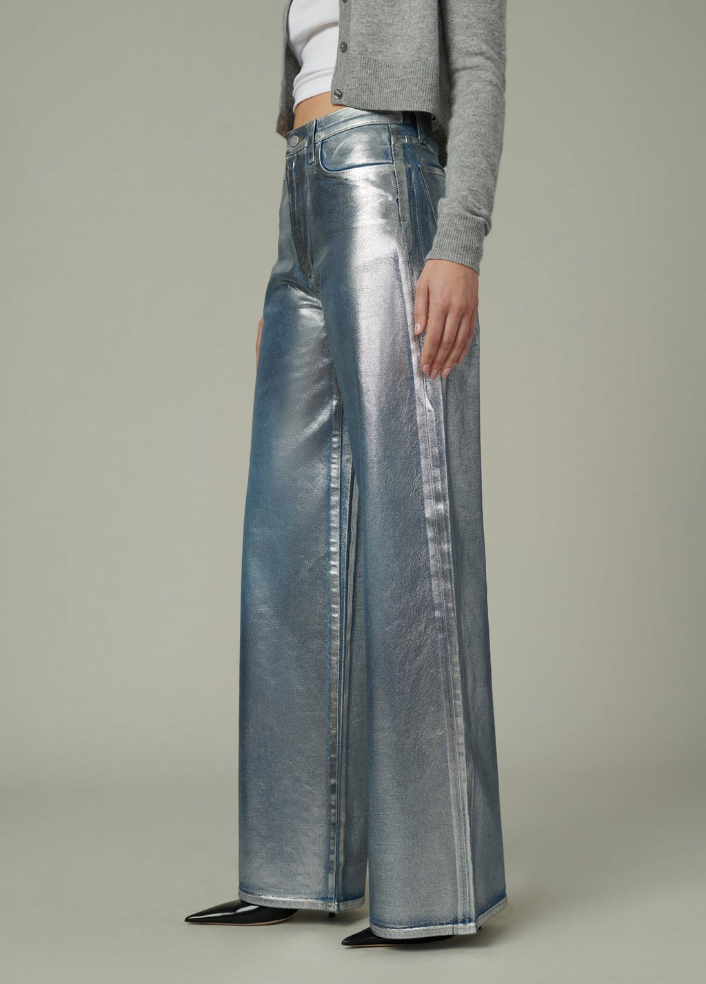 Mia High Rise Wide Leg Foil