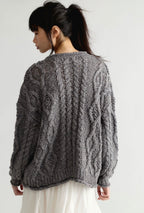 Opal Knit Cardi in Steel Grey