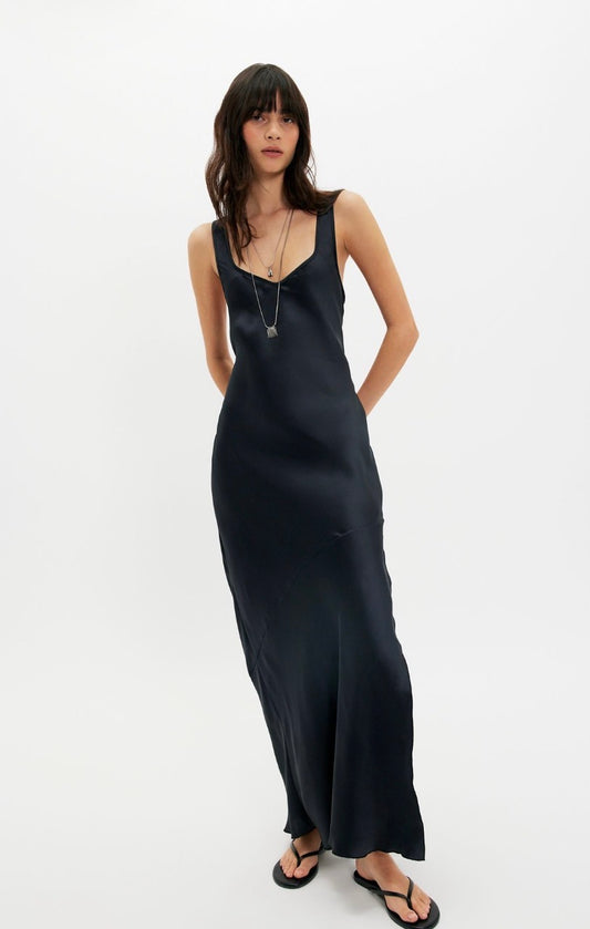 Simply the Best Maxi Slip Dress in Black