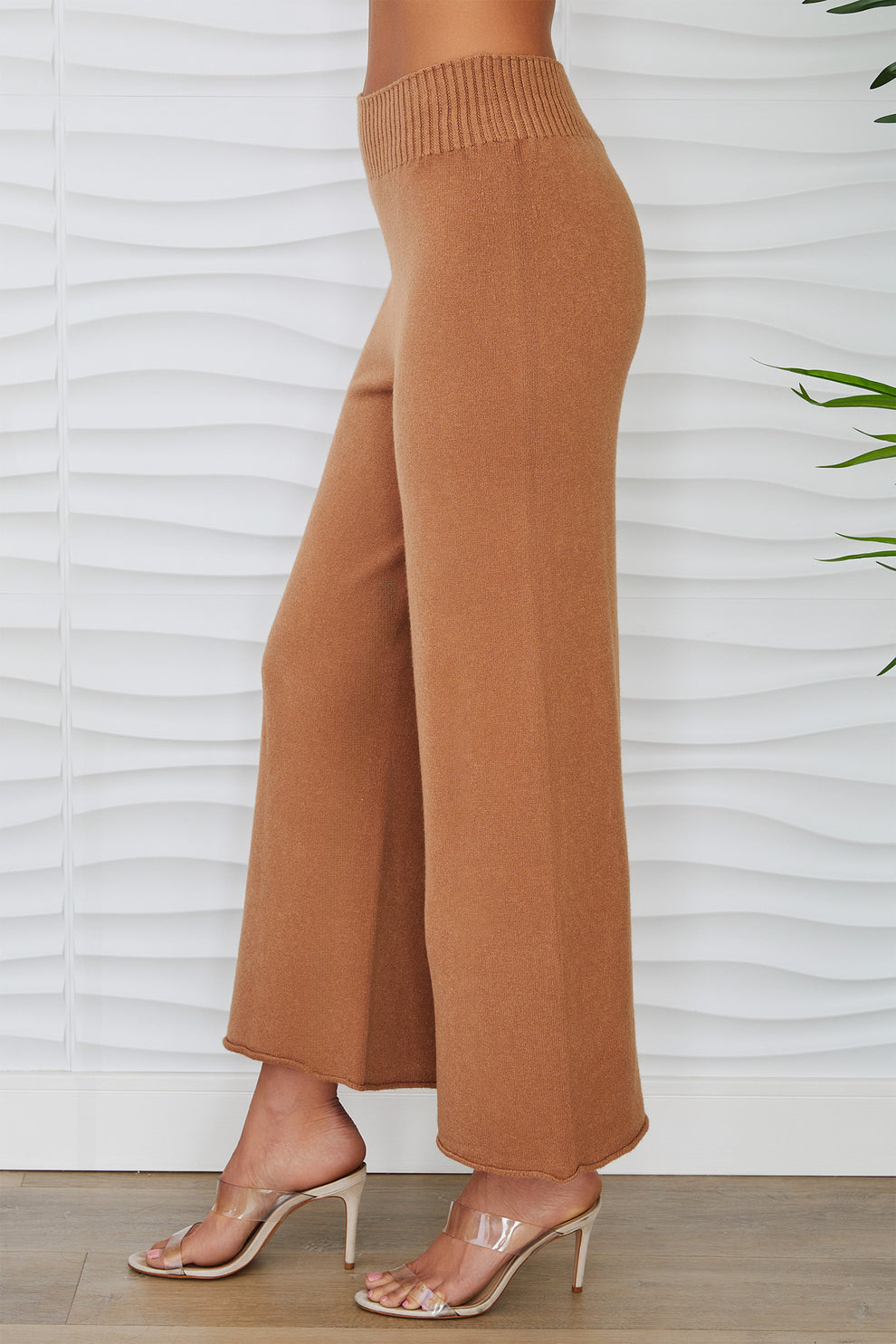 Italian Viscose Crop Knit Flare Pant