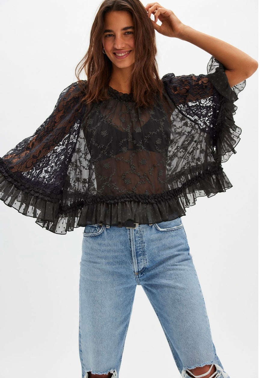 Free People Carly Cape Top