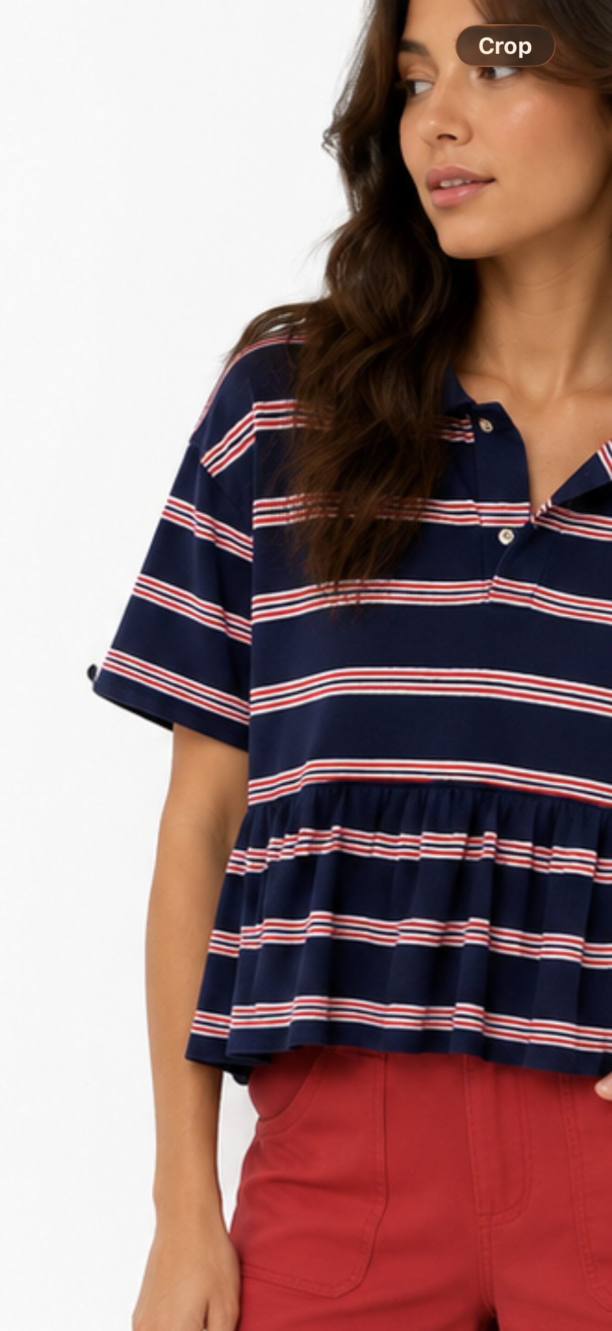 Navy Stripe Bunny Polo