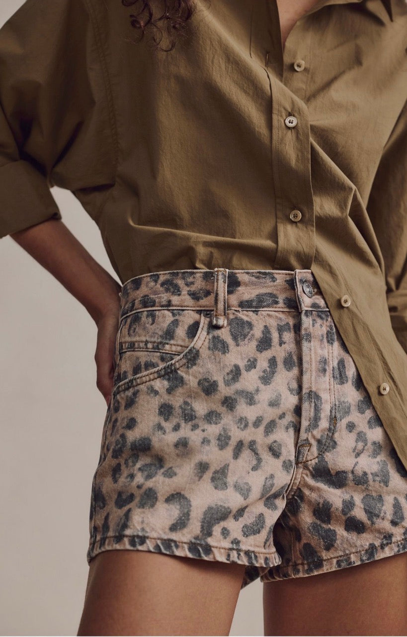 We The Free Now Or Never Printed Denim Shorts