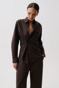 Mila Button Down Wrap Top