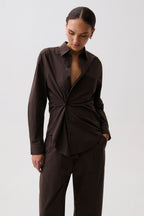 Mila Button Down Wrap Top
