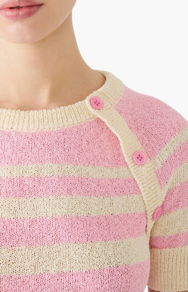 Rayna Stripe Short Sleeve Sweater