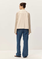 Two-Tone Beige Cropped Trench